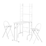 L&S Basics 10008 Dining Set - 3Pcs Set / White Top / White Metal