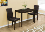 L&S Basics 10010 Dining Set - 3Pcs Set / Cappuccino / Brown Parson Chairs