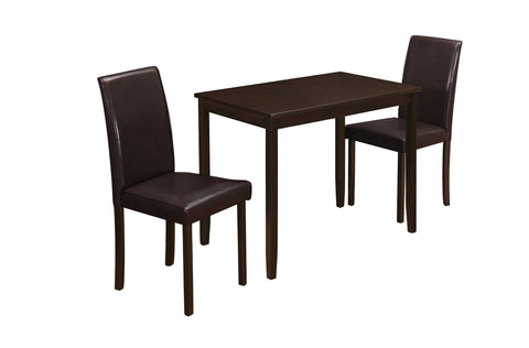 L&S Basics 10010 Dining Set - 3Pcs Set / Cappuccino / Brown Parson Chairs