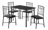 L&S Basics 10011 Dining Set - 5Pcs Set / Black Metal And Top