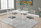 L&S Basics 10012 Dining Set - 5Pcs Set / White Metal And Top