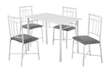 L&S Basics 10012 Dining Set - 5Pcs Set / White Metal And Top