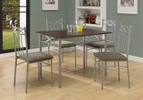 L&S Basics 10013 Dining Set - 5Pcs Set / Cappuccino / Silver Metal