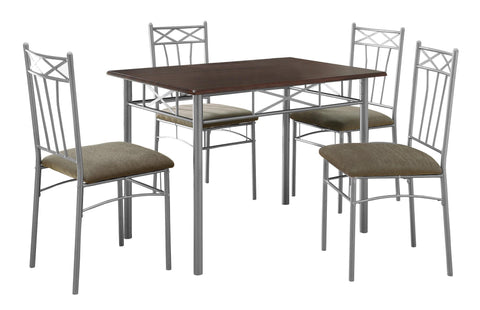 L&S Basics 10013 Dining Set - 5Pcs Set / Cappuccino / Silver Metal