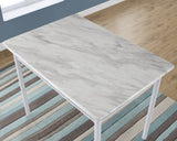 L&S Basics 10017 Dining Set - 5Pcs Set / White Marble / White Metal