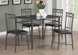 L&S Basics 10018 Dining Set - 5Pcs Set / Grey Marble / Charcoal Metal