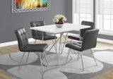 L&S Basics 10030 Dining Chair - 2Pcs / 32"H / Grey Leather-Look / Chrome