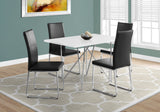 L&S Basics 10039 Dining Chair - 2Pcs / 38"H / Black Leather-Look / Chrome