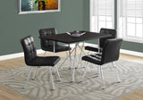 L&S Basics 10031 Dining Chair - 2Pcs / 32"H / Black Leather-Look / Chrome
