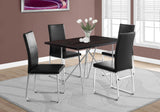 L&S Basics 10039 Dining Chair - 2Pcs / 38"H / Black Leather-Look / Chrome