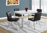 L&S Basics 10031 Dining Chair - 2Pcs / 32"H / Black Leather-Look / Chrome