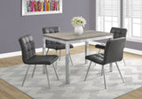 L&S Basics 10030 Dining Chair - 2Pcs / 32"H / Grey Leather-Look / Chrome