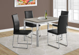 L&S Basics 10039 Dining Chair - 2Pcs / 38"H / Black Leather-Look / Chrome