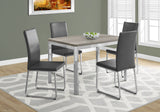 L&S Basics 10041 Dining Chair - 2Pcs / 38"H / Grey Leather-Look / Chrome