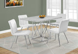 L&S Basics 10029 Dining Chair - 2Pcs / 32"H / White Leather-Look / Chrome
