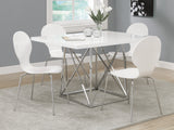 L&S Basics 10021 Dining Chair - 4Pcs / 34"H / White Bentwood With Chrome
