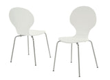 L&S Basics 10021 Dining Chair - 4Pcs / 34"H / White Bentwood With Chrome