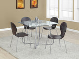 L&S Basics 10022 Dining Chair - 4Pcs / 34"H / Cappuccino / Chrome Metal