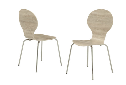 L&S Basics 10023 Dining Chair - 4Pcs / 34"H / Natural Bentwood With Chrome