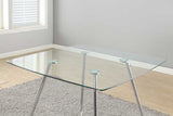 L&S Basics 10028 Dining Table - 40"Dia Chrome With 8Mm Tempered Glass