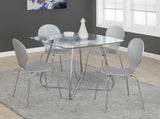 L&S Basics 10020 Dining Chair - 4Pcs / 34"H / Grey Bentwood / Chrome Metal