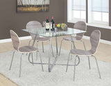 L&S Basics 10024 Dining Chair - 4Pcs / 34"H / Dark Taupe With Chrome Metal