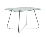 L&S Basics 10028 Dining Table - 40"Dia Chrome With 8Mm Tempered Glass