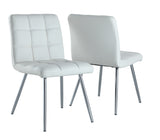 L&S Basics 10029 Dining Chair - 2Pcs / 32"H / White Leather-Look / Chrome