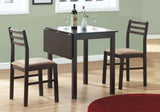 L&S Basics 10033 Dining Set - 3Pcs Set / Cappuccino Solid-Top Drop Leaf