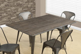 L&S Basics 10035 Dining Table - 36"X 60" / Distressed Brown / Bronze Metal