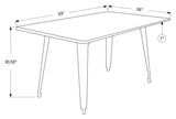 L&S Basics 10035 Dining Table - 36"X 60" / Distressed Brown / Bronze Metal