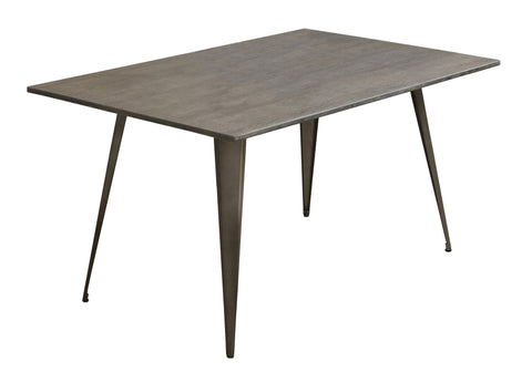 L&S Basics 10035 Dining Table - 36"X 60" / Distressed Brown / Bronze Metal