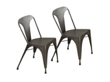 L&S Basics 10036 Dining Chair - 2Pcs / 33"H Bronze Metal Cafe