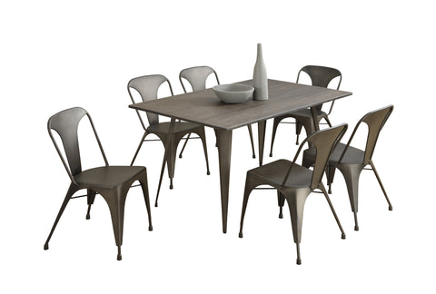 L&S Basics 10036 Dining Chair - 2Pcs / 33"H Bronze Metal Cafe