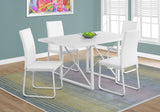 L&S Basics 10042 Dining Chair - 2Pcs / 38"H / White Leather-Look / White