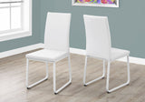 L&S Basics 10042 Dining Chair - 2Pcs / 38"H / White Leather-Look / White