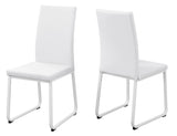 L&S Basics 10042 Dining Chair - 2Pcs / 38"H / White Leather-Look / White