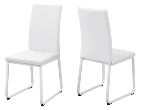 L&S Basics 10042 Dining Chair - 2Pcs / 38"H / White Leather-Look / White