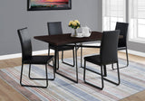 L&S Basics 10043 Dining Chair - 2Pcs / 38"H / Black Leather-Look / Black