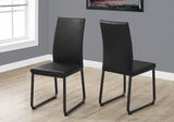 L&S Basics 10043 Dining Chair - 2Pcs / 38"H / Black Leather-Look / Black