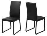 L&S Basics 10043 Dining Chair - 2Pcs / 38"H / Black Leather-Look / Black