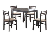 L&S Basics 10044 Dining Set - 5Pcs Set / Cappuccino Veneer