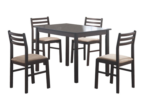 L&S Basics 10044 Dining Set - 5Pcs Set / Cappuccino Veneer