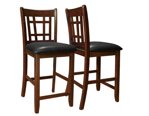 L&S Basics 10047 Dining Chair - 2Pcs / 41"H / Cappuccino / Black Seat