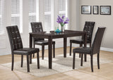 L&S Basics 10049 Dining Chair - 2Pcs / 38"H / Dark Brown Leather-Look