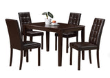 L&S Basics 10049 Dining Chair - 2Pcs / 38"H / Dark Brown Leather-Look