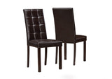 L&S Basics 10049 Dining Chair - 2Pcs / 38"H / Dark Brown Leather-Look