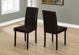L&S Basics 10050 Dining Chair - 2Pcs / 36"H Dark Brown Leather-Look