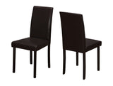 L&S Basics 10050 Dining Chair - 2Pcs / 36"H Dark Brown Leather-Look