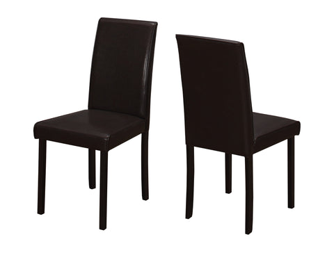 L&S Basics 10050 Dining Chair - 2Pcs / 36"H Dark Brown Leather-Look